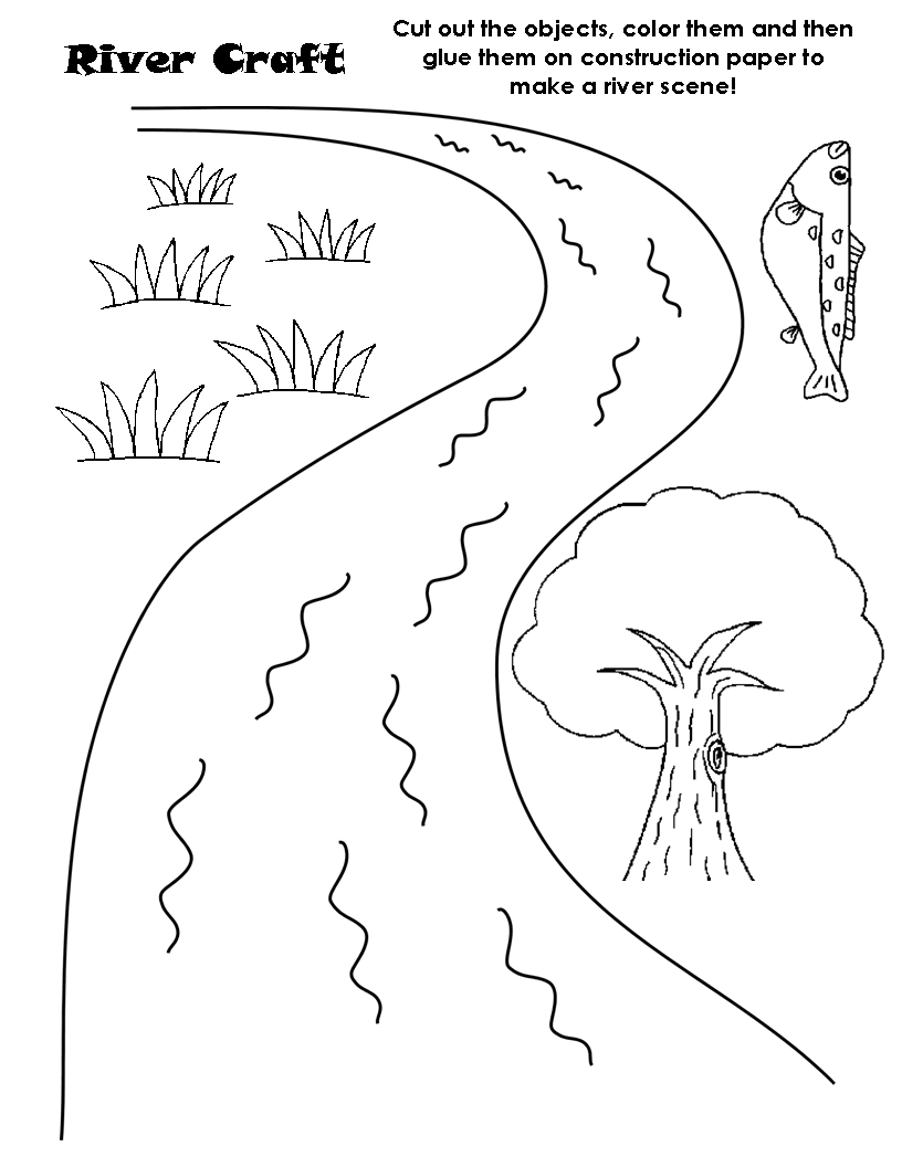 parts of river colouring pages