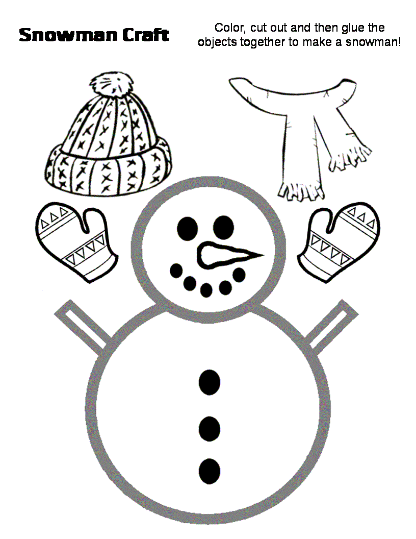 Snowman with Hat and Scarf Craft Preschool Crafts for Kids