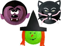 Halloween paper plate masks
