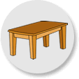 Classroom objects and toys 1: Teddy is under the table