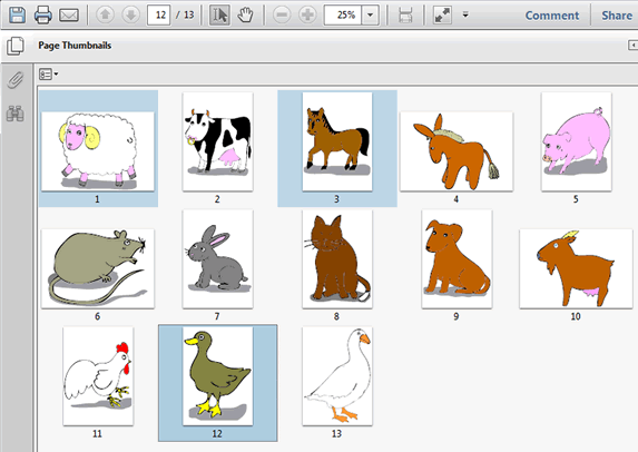 Select the flashcards you want to print by holding the "Ctrl" button and left-clicking the images.