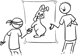 Play "Pin the tail on the Easter Bunny"